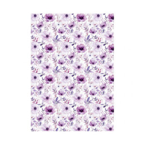 Kuviokartonki A4, 35 Violetit kukat, 5 arkkia