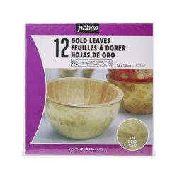Pebeo lehtikulta-arkki 14x14cm 12kpl, kulta