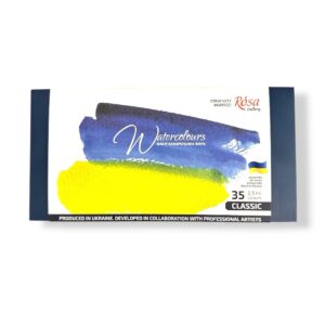 Rosa Gallery akvarellivärit metallirasiassa, 35 väriä