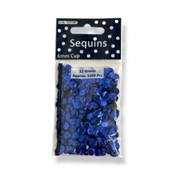 Paljetti 6mm 12g, tummansininen