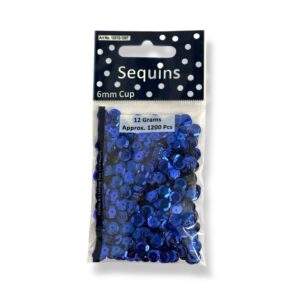 Paljetti 6mm 12g, tummansininen