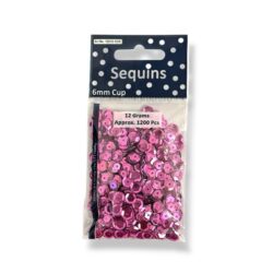Paljetti 6mm 12g, fuksia
