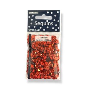 Paljetti 6mm 12g, punainen