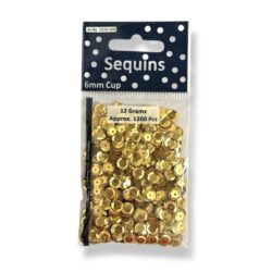 Paljetti 6mm 12g, kulta