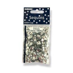 Paljetti 6mm 12g, hopea