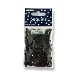 Paljetti 6mm 12g, musta