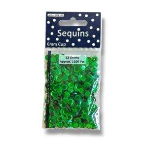 Paljetti 6mm 12g, Tummanvihreä