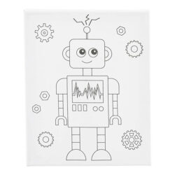 Printtikuvioitu maalauspohja 24x30cm, robotti