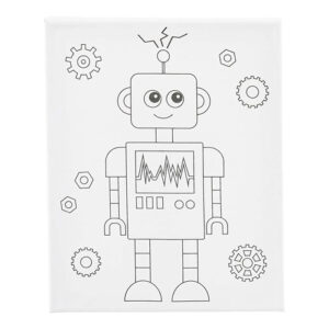 Printtikuvioitu maalauspohja 24x30cm, robotti