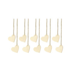 Puiset sydän tagit 6x5cm 10kpl