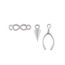 Rico Design metalliriipukset 3kpl, 02 hopea