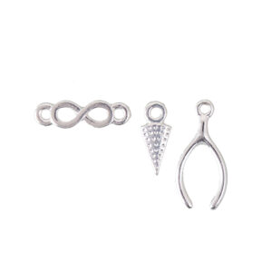 Rico Design metalliriipukset 3kpl, 02 hopea