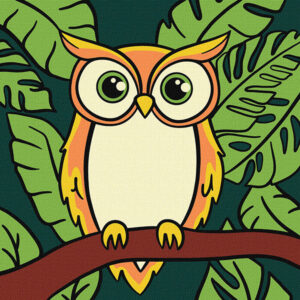 Ideyka Painting by numbers 25x25cm, KHO1223 Tropical owl