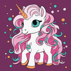 Ideyka Painting by numbers 25x25cm, KHO6108 Magical unicorn