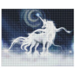 Ideyka Timanttimaalaustaulu 40x50cm, White unicorn, Full Crystal