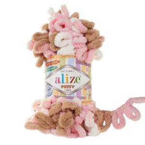 Alize Puffy Color lanka 100g, 6046 Mansikka-suklaa