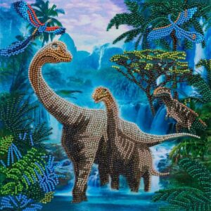 Craft Buddy Jurassic Jungle, Canvas Kit (Partial Crystal)