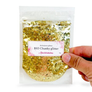BIO Chunky Glitter 14g, KFJ002 Kirkas kulta