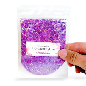 BIO Chunky Glitter 14g, KL802 Lila hologram