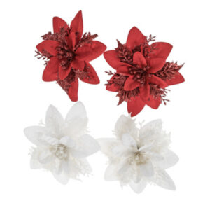 DP Craft Koristekukat, Joulutähti valkoinen ja punainen 4kpl