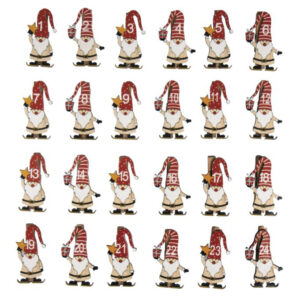 Rayher Puiset kalenteri pyykkipojat 5cm, tontut