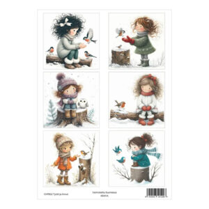 Kuva-arkki A4, CHR911 Tytöt ja linnut