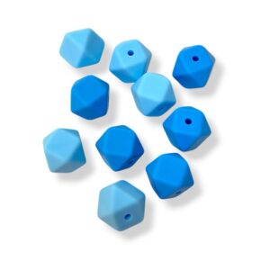 Rayher Silikonihelmet, Hexagon 14mm Sininen