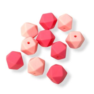 Rayher Silikonihelmet, Hexagon 14mm Vaaleanpunainen