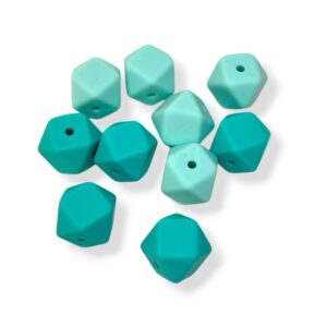 Rayher Silikonihelmet, Hexagon 14mm Turkoosi