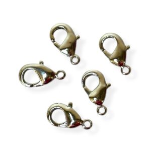 Papukaijalukko 12mm, hopea 5kpl