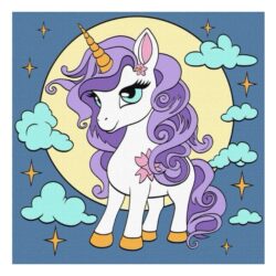 Ideyka Painting by numbers For Kids 25x25cm, KHO6107 Fairytale unicorn