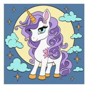 Ideyka Painting by numbers For Kids 25x25cm, KHO6107 Fairytale unicorn