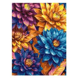 Ideyka Painting by numbers 30x40cm, KHO3305 Bright dahlias with extra metallic paints