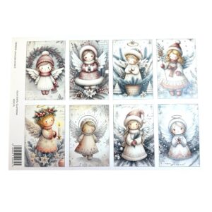 Kuva-arkki A4, CHR909 Jouluiset enkelit