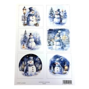 Kuva-arkki A4, CHR907 Lumiukot