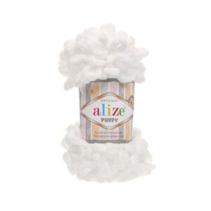 Alize Puffy lanka 100g, 55 Valkoinen