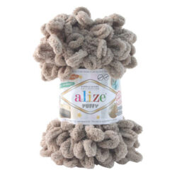 Alize Puffy lanka 100g, 530 Harmaanruskea