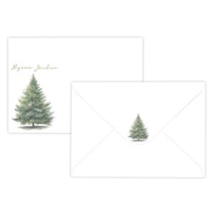 C6 Kirjekuori 10kpl, 7691 Joulukuusi kulta valkoinen