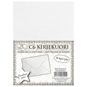 C6 Kirjekuori 10kpl, 8020 Kimalle Valkoinen