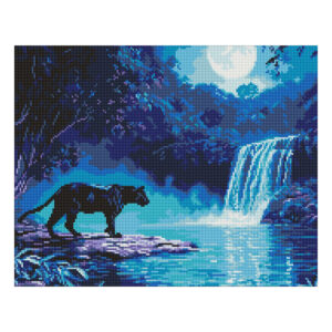 Ideyka Timanttimaalaustaulu 40x50cm, Nocturnal predator, Full Crystal