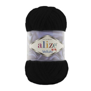 Alize Velluto lanka 100g, 060 musta
