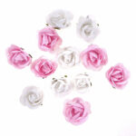 DP Craft Paperiruusut 3cm, valkoinen ja pinkki 12 kpl