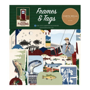 Carta Bella Askartelukuviot, Gone Fishing Frames & Tags