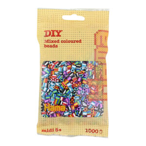 Hama Midi-helmet 1000kpl värilajitelma, 90 Valkoraita mix