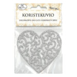 Koristekuvio, 4226 Sydän hopea glitter