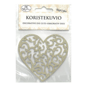 Koristekuvio, 4227 Sydän kulta glitter