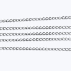 Steely Pop Koruketju 3,5x2,5mm 1 metri, Ruostumaton teräs 304