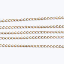 Steely Pop Koruketju 3,5x2,5mm 1 metri, Ruostumaton teräs 304, 18 K kultaus