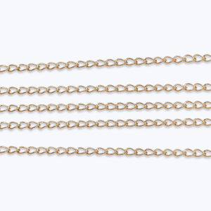 Steely Pop Koruketju 3,5x2,5mm 1 metri, Ruostumaton teräs 304, 18 K kultaus