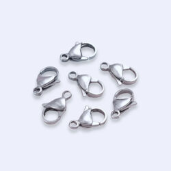 Steely Pop Korulukot 7x11mm hopea 5kpl, Ruostumaton teräs 304